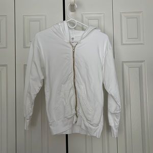 Soft white zip-up sweatshirt, never worn, great for tie-dye, size 12